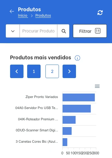 Tela do módulo Inventory no TagPlus